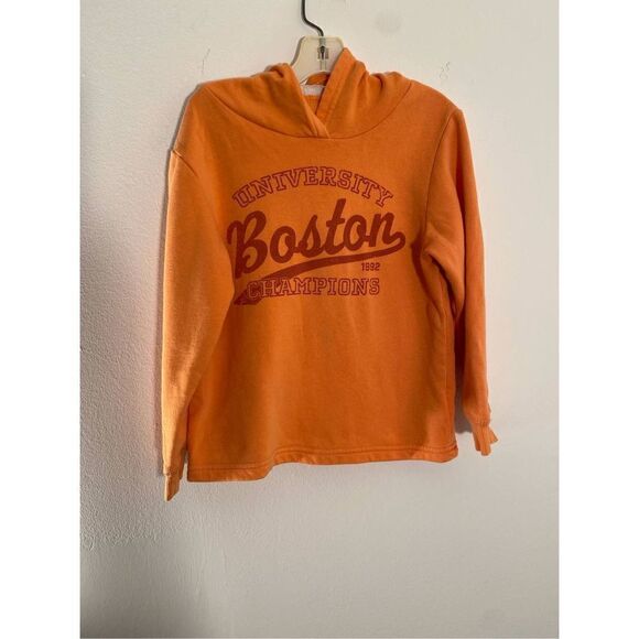 H&M boys Boston University orange pull over hoodie size 5T/6 - Picture 2 of 5